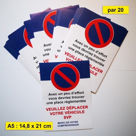 Autocollant papier interdit de stationner - 15 x 15 cm