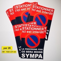 Stickers de stationnement gênant. 15 x 15 cm