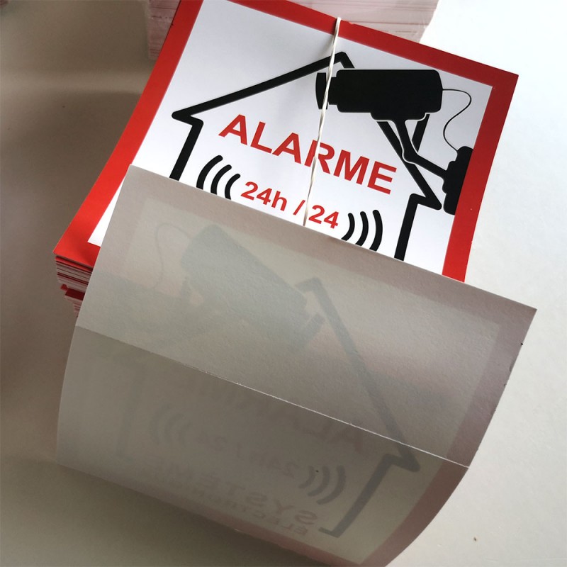 Autocollant Alarme Maison - Alarme Sécurité, Lot de 14 Autocollants  dissuasifs. Adhésif système d'alarme Maison : : Bricolage